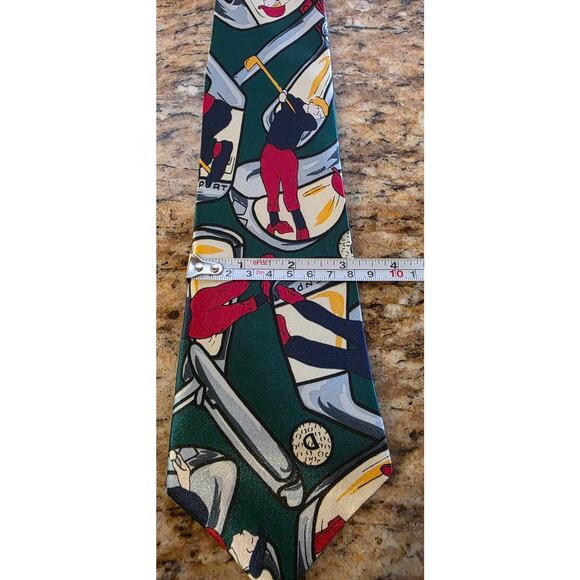 Lugana Mens Tie Golfers Hand Made - Picture 2 of 4